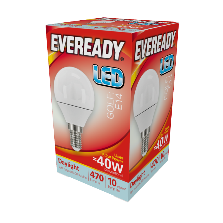 Eveready LED Golf 6w 480lm Daylight 6500k E14
