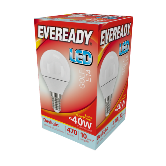 Eveready LED Golf 6w 480lm Daylight 6500k E14