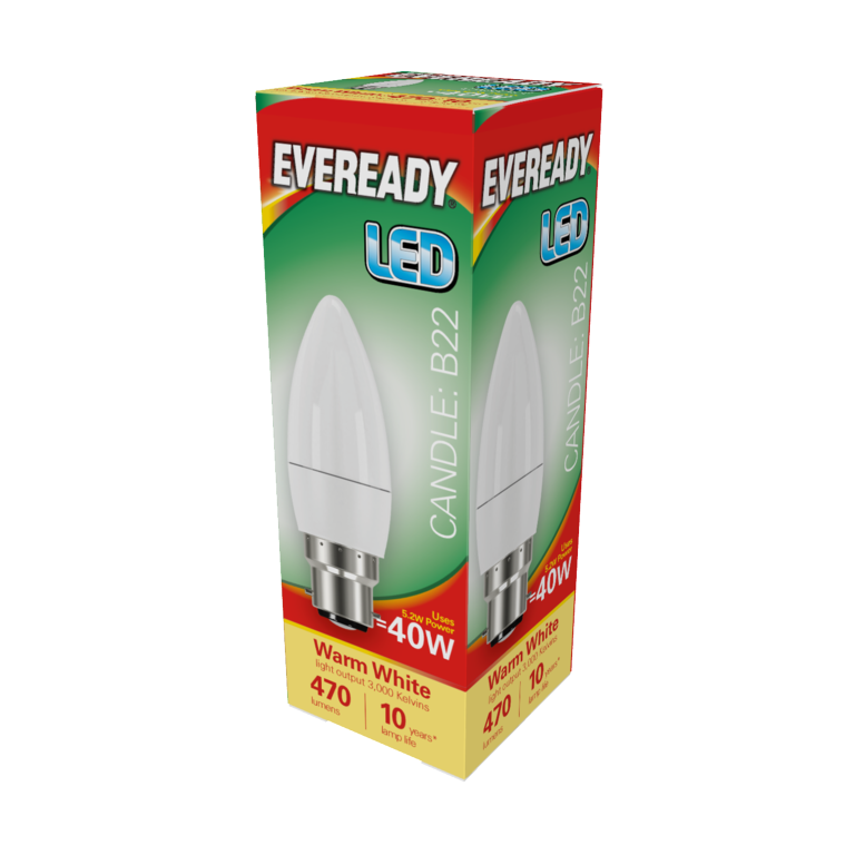 Eveready LED Candle 6W 470lm Warm White 3000k B22