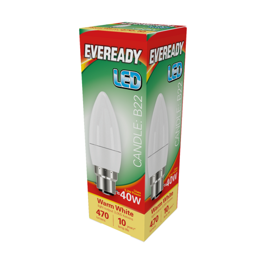 Eveready LED Candle 6W 470lm Warm White 3000k B22