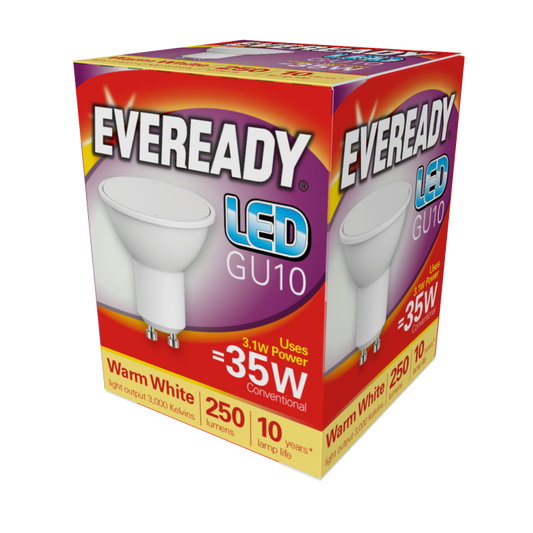 Eveready LED GU10 3W 235lm Warm White 3000k