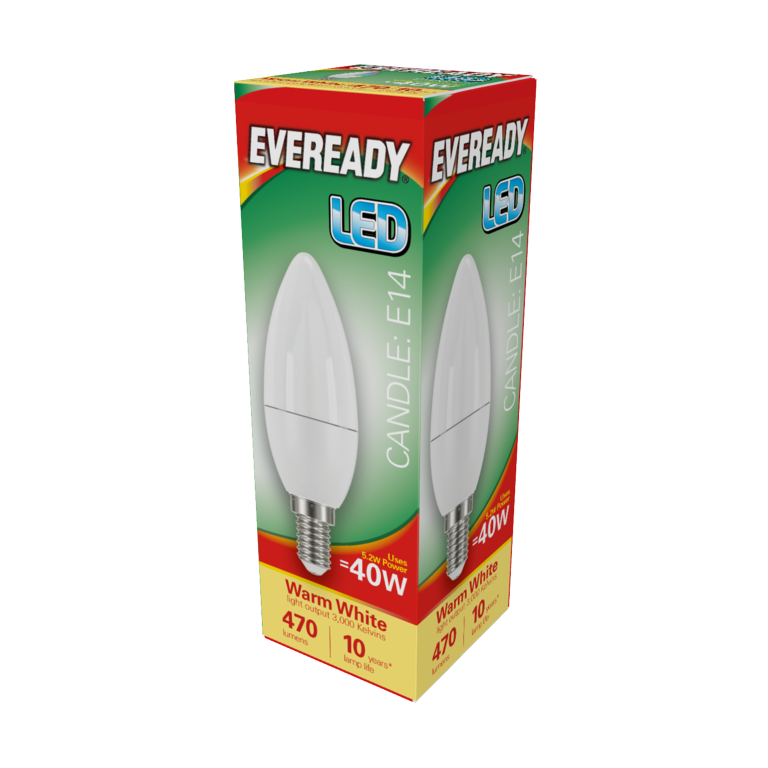 Eveready LED Candle 6W 470lm Warm White 3000k E14