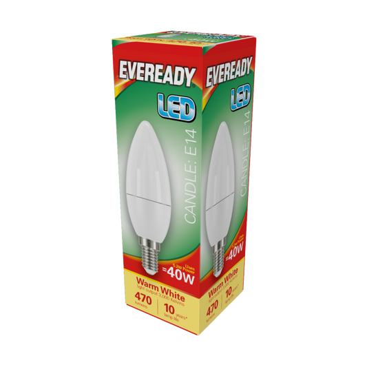 Eveready LED Candle 6W 470lm Warm White 3000k E14