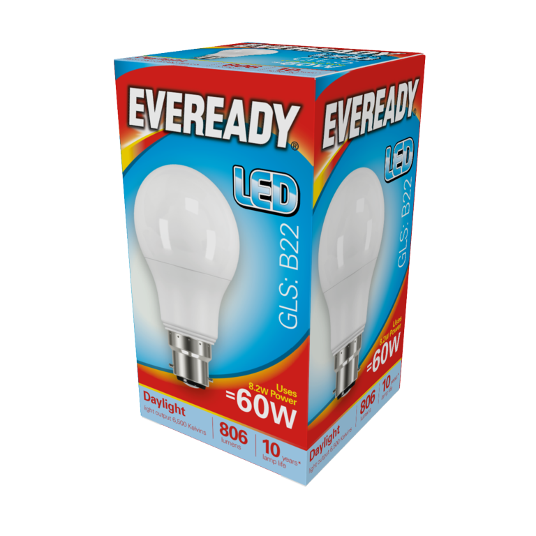 Eveready LED GLS 9.6w 806lm Daylight 6500k B22