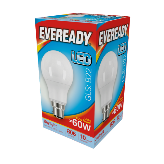 Eveready LED GLS 9.6w 806lm Daylight 6500k B22