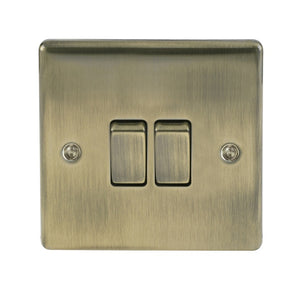 BG 2 Gang Switch Antique Brass