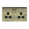 BG 2 Gang Socket Antique Brass