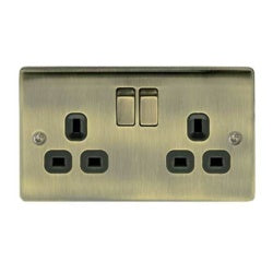 BG 2 Gang Socket Antique Brass
