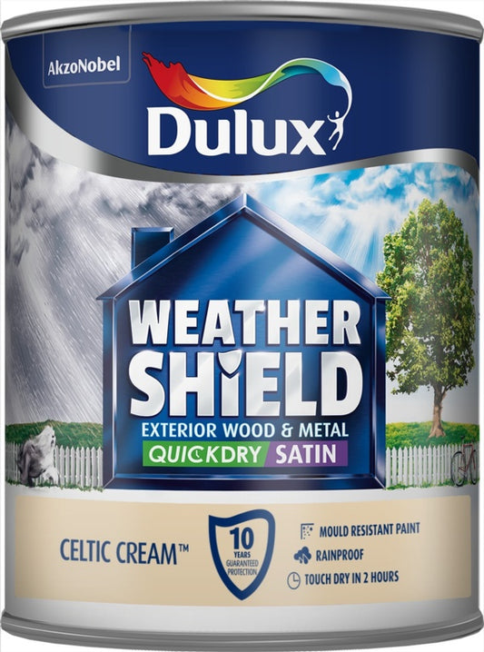 Dulux Weathershield Quick Dry Satin 750ml Black