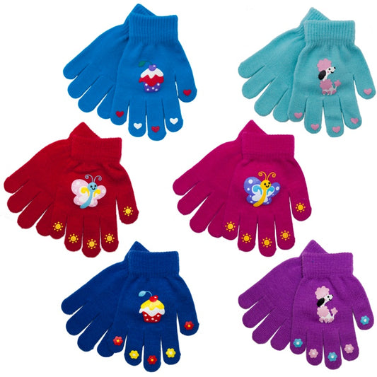RJM Girls Thermal Magic Gloves Rubber Print