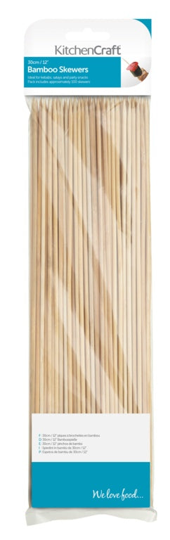 KitchenCraft Bamboo Skewers 100 Piece 30cm
