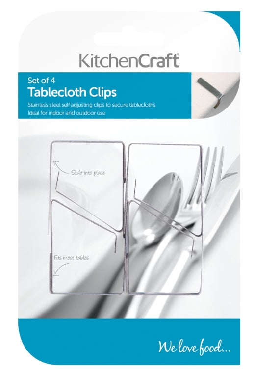 KitchenCraft Table Cloth Clips Stainless Steel 4 Piece