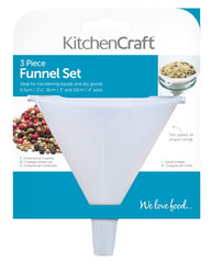 KitchenCraft Plastic Food Funnel 3 Piece