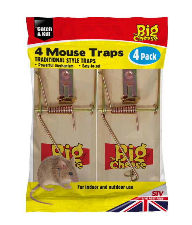 The Big Cheese Wooden Mouse Trap 4 Pack