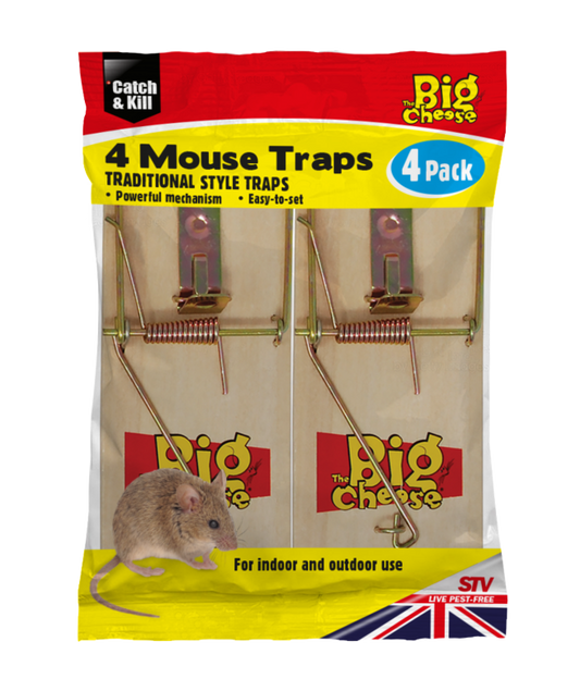 The Big Cheese Wooden Mouse Trap 4 Pack