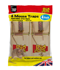 The Big Cheese Wooden Mouse Trap 4 Pack