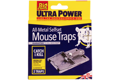 Ultra Power All Metal Self Set Mouse Trap Twin Pack