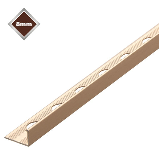 Tile Rite L Profile Metal Tile Trim Stainless Steel 8mm x 2.4m