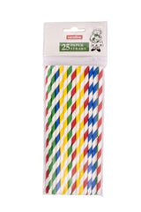Castleview Multi Colour Striped Paper Straws Pack 25
