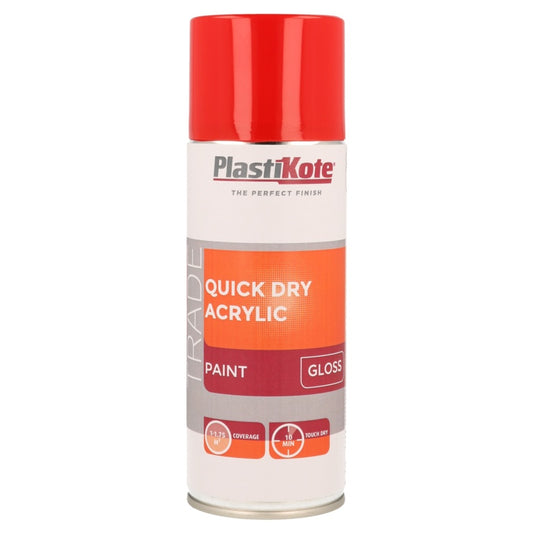 PlastiKote Quick Dry Acrylic Spray 400ml Red Gloss