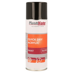 PlastiKote Quick Dry Acrylic Spray 400ml Black Matt