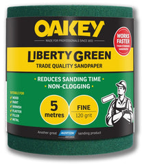 Oakey Liberty Green Sanding Roll 5m Fine 120g