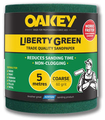 Oakey Liberty Green Sanding Roll 5m Coarse 60g