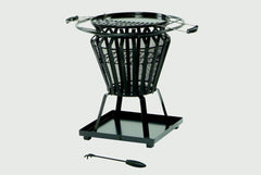 Lifestyle Signa Steel Basket With Fire Pit BBQ Black steel basket frame work
