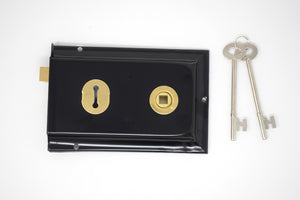 Yale Essentials Rim Deadlock Black 2 Lever