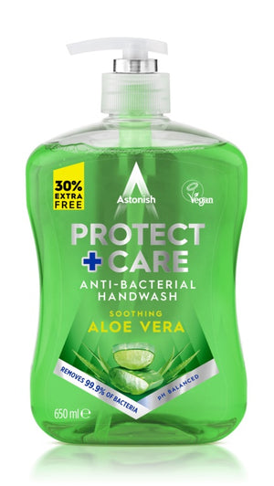 Astonish Protect + Care Antibacterial Handwash 650ml Aloe Vera