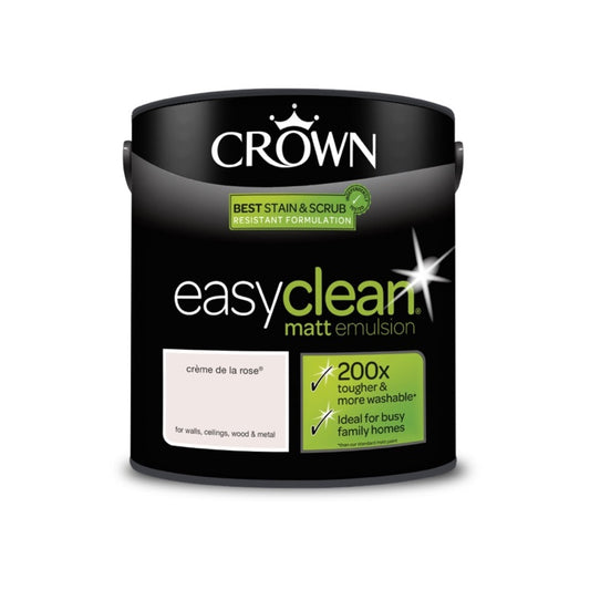 Crown Easyclean Matt Emulsion 2.5L Crème de la Rose