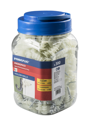 Rawlplug Nylon Self Drill Fixing Plasterboard Plug 300plugs + 300screws