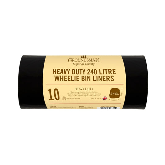 Groundsman Wheelie Bin Liners 240L Pack 10