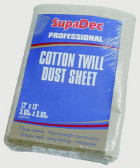 SupaDec Cotton Twill Dust Sheet 12' x 9' (3.6m x 2.7m) approx