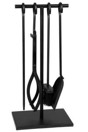 Hearth & Home Black Companion Set Rectangular Base 5 Piece 18"