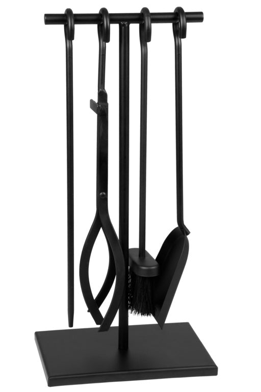 Hearth & Home Black Companion Set Rectangular Base 5 Piece 18"