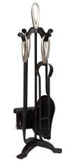 Hearth & Home Black Companion Set With Pewter Handles 5 Piece 24"