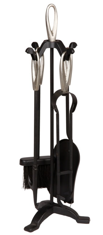 Hearth & Home Black Companion Set With Pewter Handles 5 Piece 24"