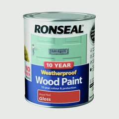 Ronseal 10 Year Weatherproof Gloss Wood Paint 750ml Royal Red