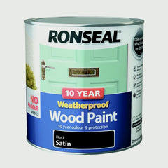 Ronseal 10 Year Weatherproof Satin Wood Paint 750ml Grey