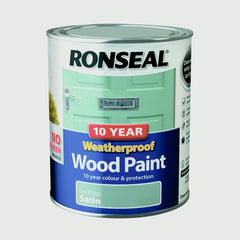 Ronseal 10 Year Weatherproof Satin Wood Paint 750ml Duck Egg