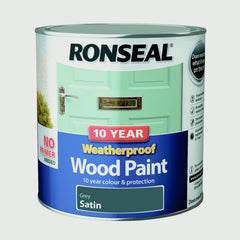 Ronseal 10 Year Weatherproof Satin Wood Paint 750ml Duck Egg
