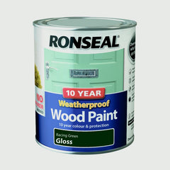 Ronseal 10 Year Weatherproof Gloss Wood Paint 750ml Racing Green