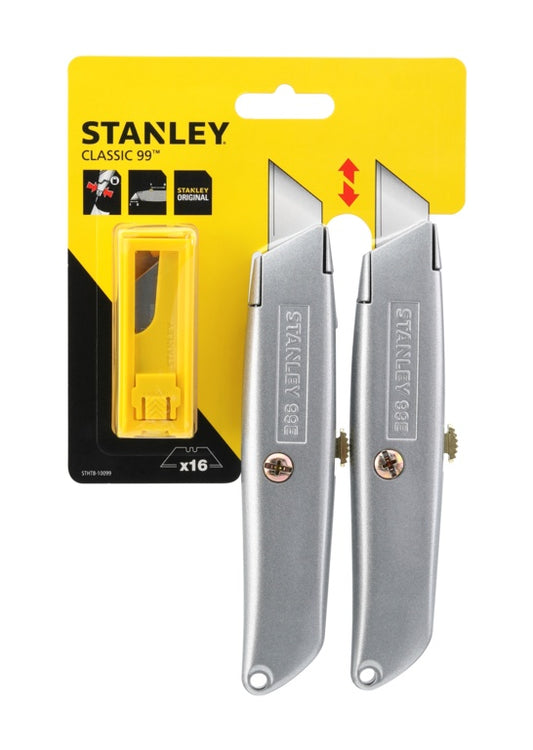 Stanley 99e Retractable Knife With 10 Blades Twin Pack