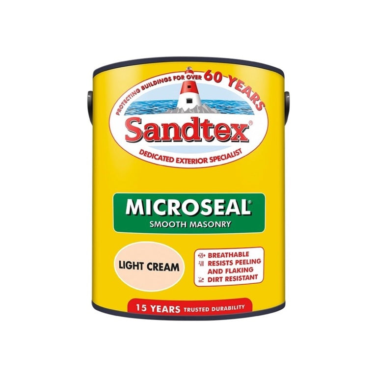 Sandtex Smooth Masonry Paint 5L Light Cream
