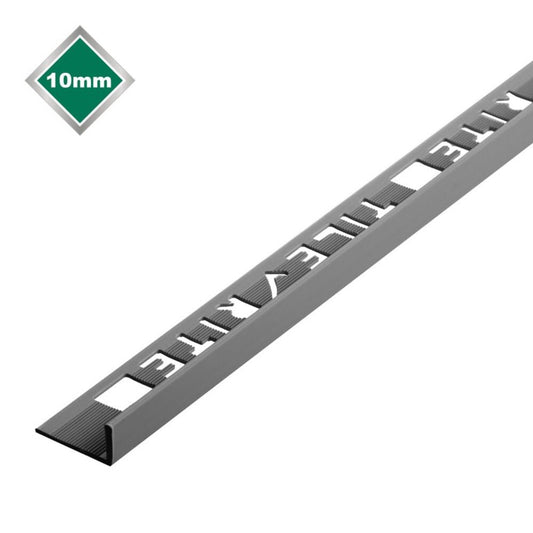 Tile Rite L Profile Trim 10mm x 2.44m Grey Plastic