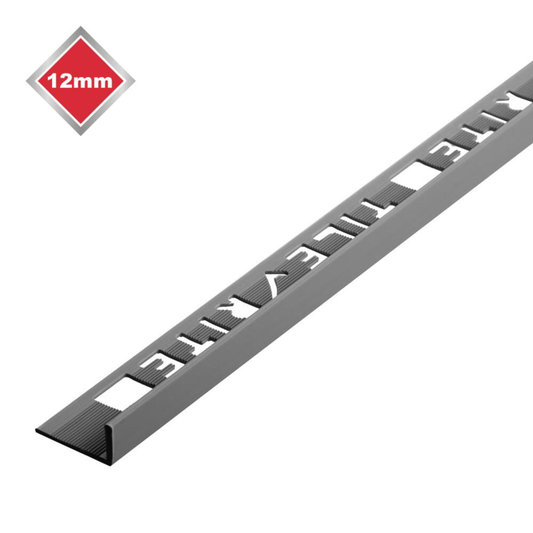 Tile Rite L Profile Trim 12mm x 2.44m Grey Plastic