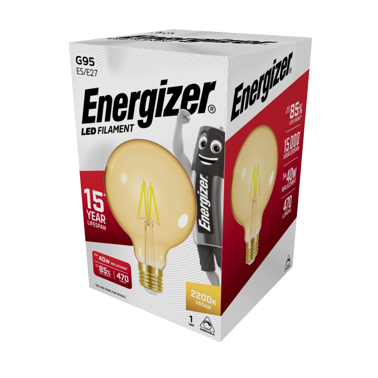 Energizer Filament LED G95 E27 Dimmable 5w 470lm