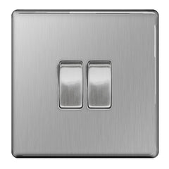BG Light Switch 10ax Plate 2 Switch 2way