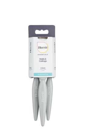 Harris Essentials Wall & Ceiling Paint Brush Set Pack 3